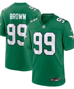 Men's Philadelphia Eagles Jerome Brown Kelly Green Alternate Game Jersey JS1883 nicesnker