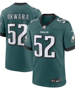 Men's Philadelphia Eagles Julian Okwara Midnight Green Game Jersey JS1949 nicesnker