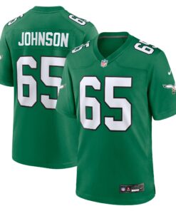 Men's Philadelphia Eagles Lane Johnson Kelly Green Alternate Game Jersey JS6269 nicesnker