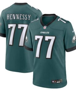 Men's Philadelphia Eagles Matt Hennessy Midnight Green Game Jersey JS4049 nicesnker