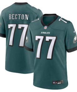 Men's Philadelphia Eagles Mekhi Becton Midnight Green Team Game Jersey JS9139 nicesnker