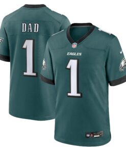 Men's Philadelphia Eagles Midnight Green #1 Dad Game Jersey JS8375 nicesnker