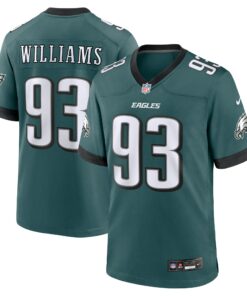 Men's Philadelphia Eagles Milton Williams Midnight Green Team Game Jersey JS7155 nicesnker