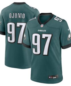 Men's Philadelphia Eagles Moro Ojomo Midnight Green Team Game Jersey JS6617 nicesnker