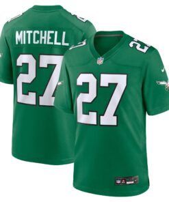 Men's Philadelphia Eagles Quinyon Mitchell Kelly Green Alternate Game Jersey JS2052 nicesnker