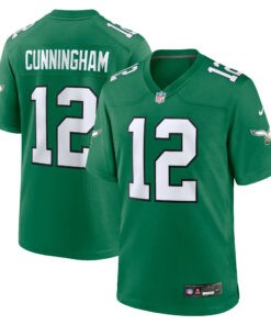 Men's Philadelphia Eagles Randall Cunningham Kelly Green Alternate Retired Player Game Jersey JS7207 nicesnker