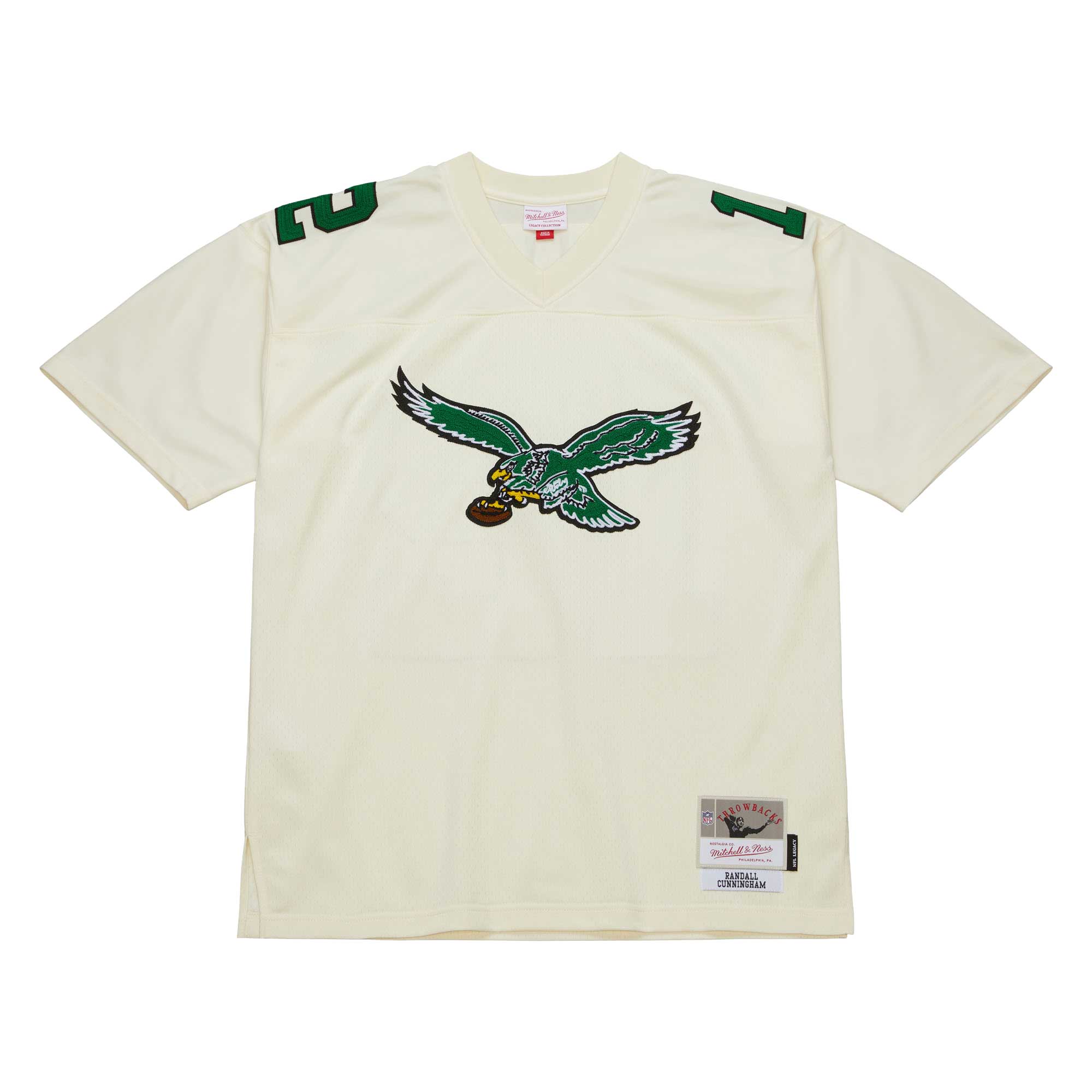 Men's Philadelphia Eagles Randall Cunningham Mitchell & Ness Cream Chainstitch Legacy Jersey JS4346 nicesnker - Image 2