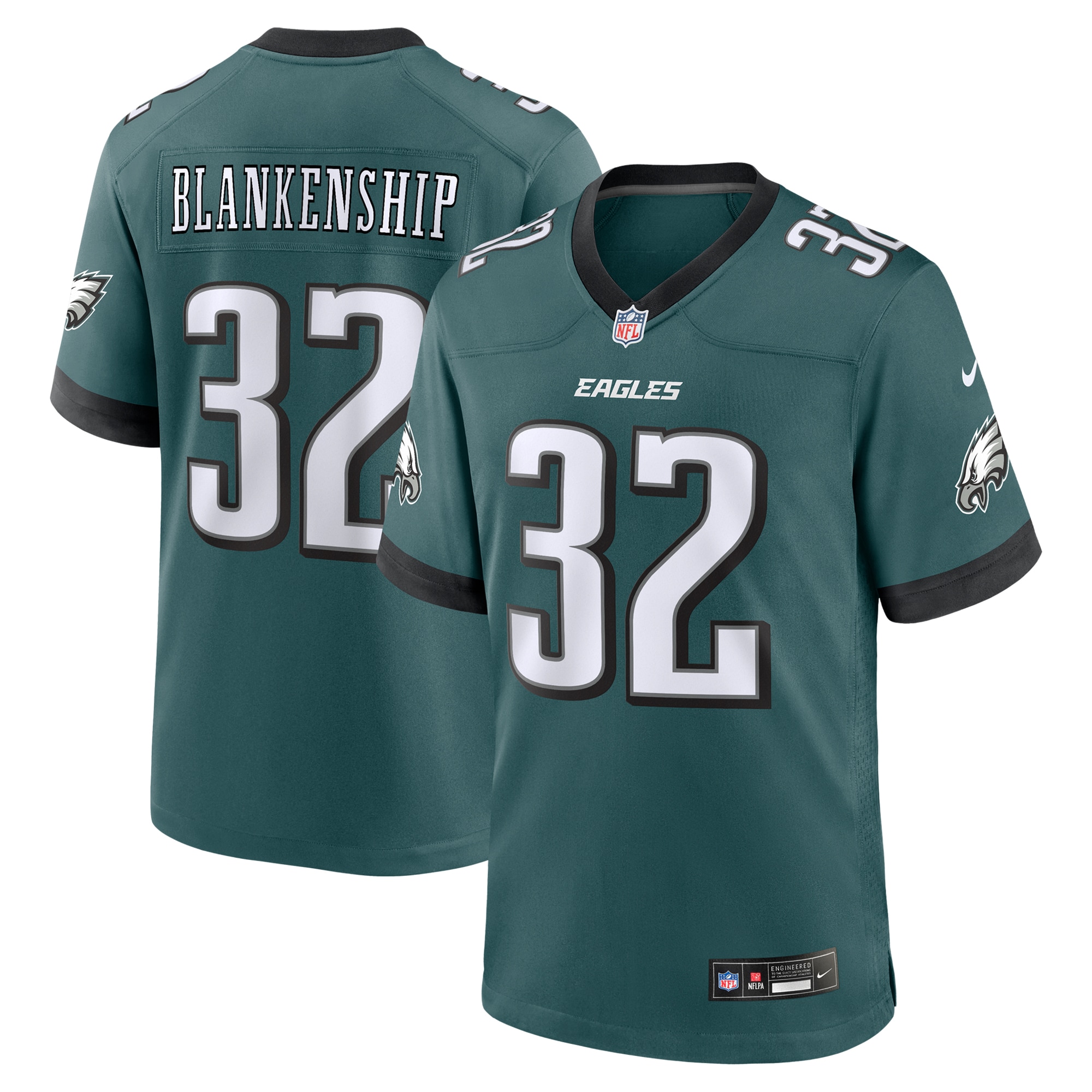 Men's Philadelphia Eagles Reed Blankenship Midnight Green Team Game Jersey JS5931 nicesnker