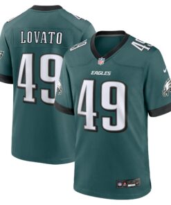 Men's Philadelphia Eagles Rick Lovato Midnight Green Team Game Jersey JS5458 nicesnker