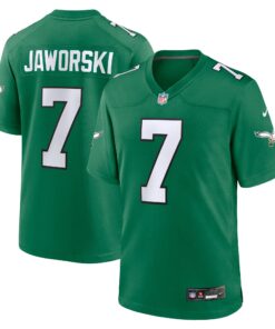 Men's Philadelphia Eagles Ron Jaworski Kelly Green Alternate Game Jersey JS5569 nicesnker