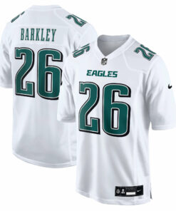 Men's Philadelphia Eagles Saquon Barkley Tundra White Fashion Game Jersey JS6176 nicesnker