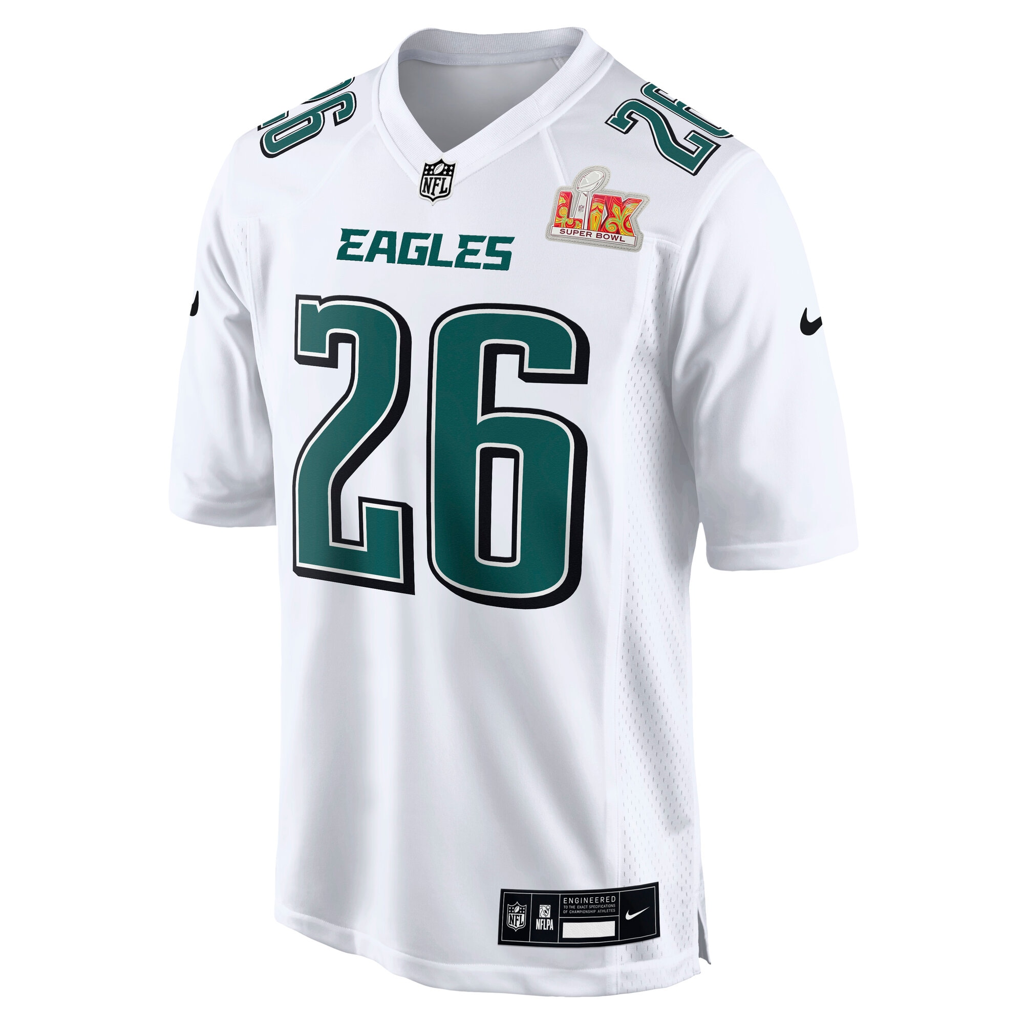 Men's Philadelphia Eagles Saquon Barkley Tundra White Super Bowl LIX Fashion Game Player Jersey JS2382 nicesnker - Image 2