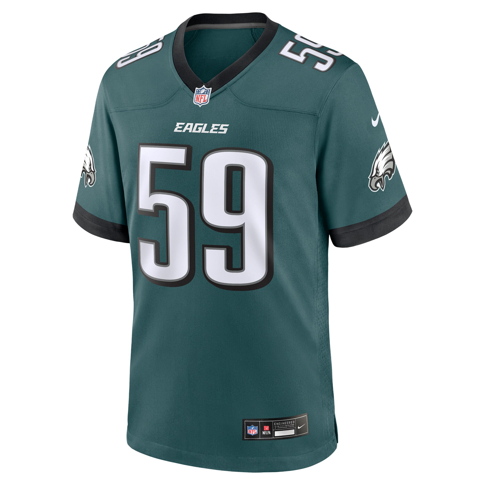 Men's Philadelphia Eagles Thomas Booker IV Midnight Green Team Game Jersey JS4706 nicesnker - Image 2