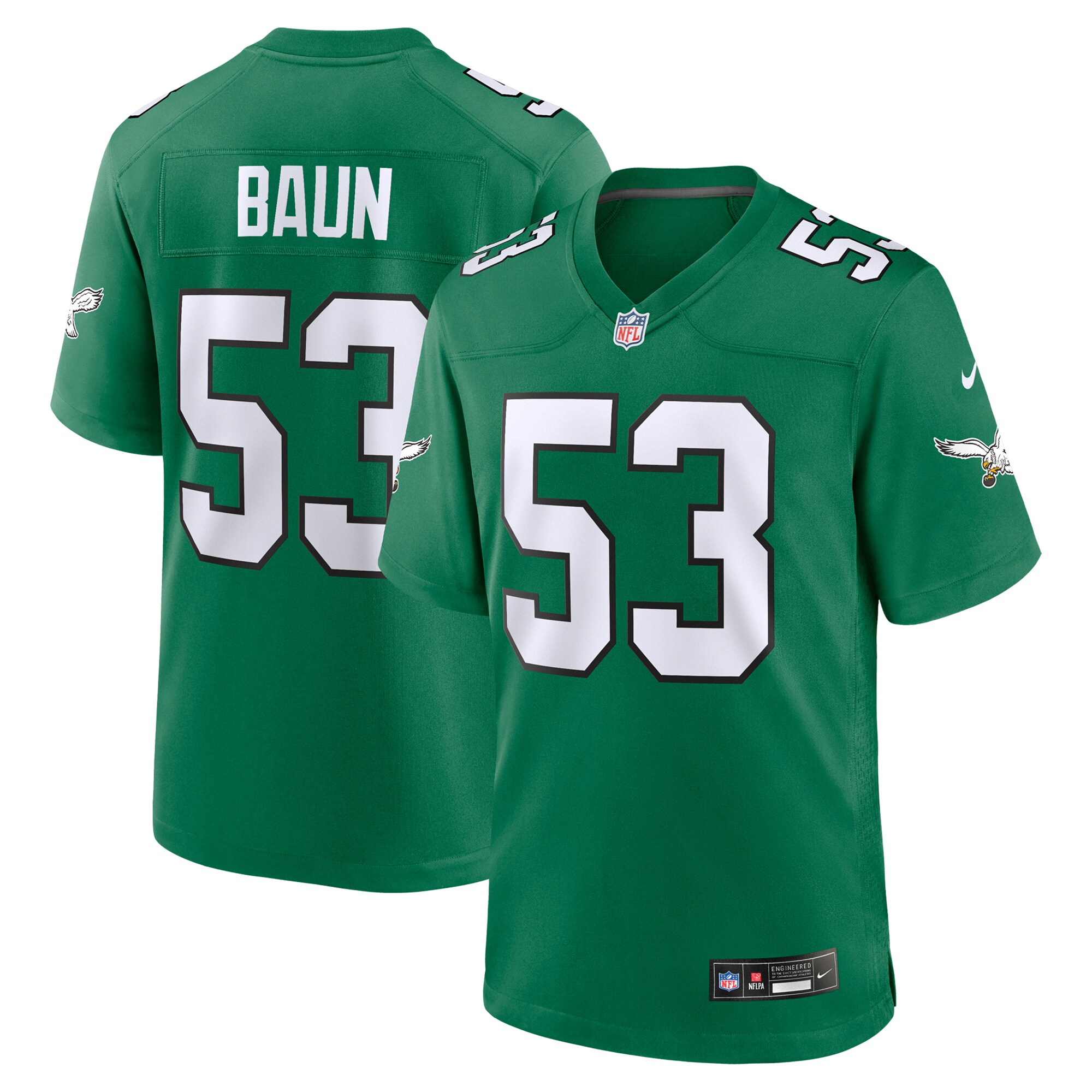 Men's Philadelphia Eagles Zack Baun Kelly Green Alternate Game Jersey JS7891 nicesnker