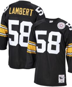 Men's Pittsburgh Steelers 1975 Jack Lambert Mitchell & Ness Black Throwback Retired Player Jersey JS5027 nicesnker