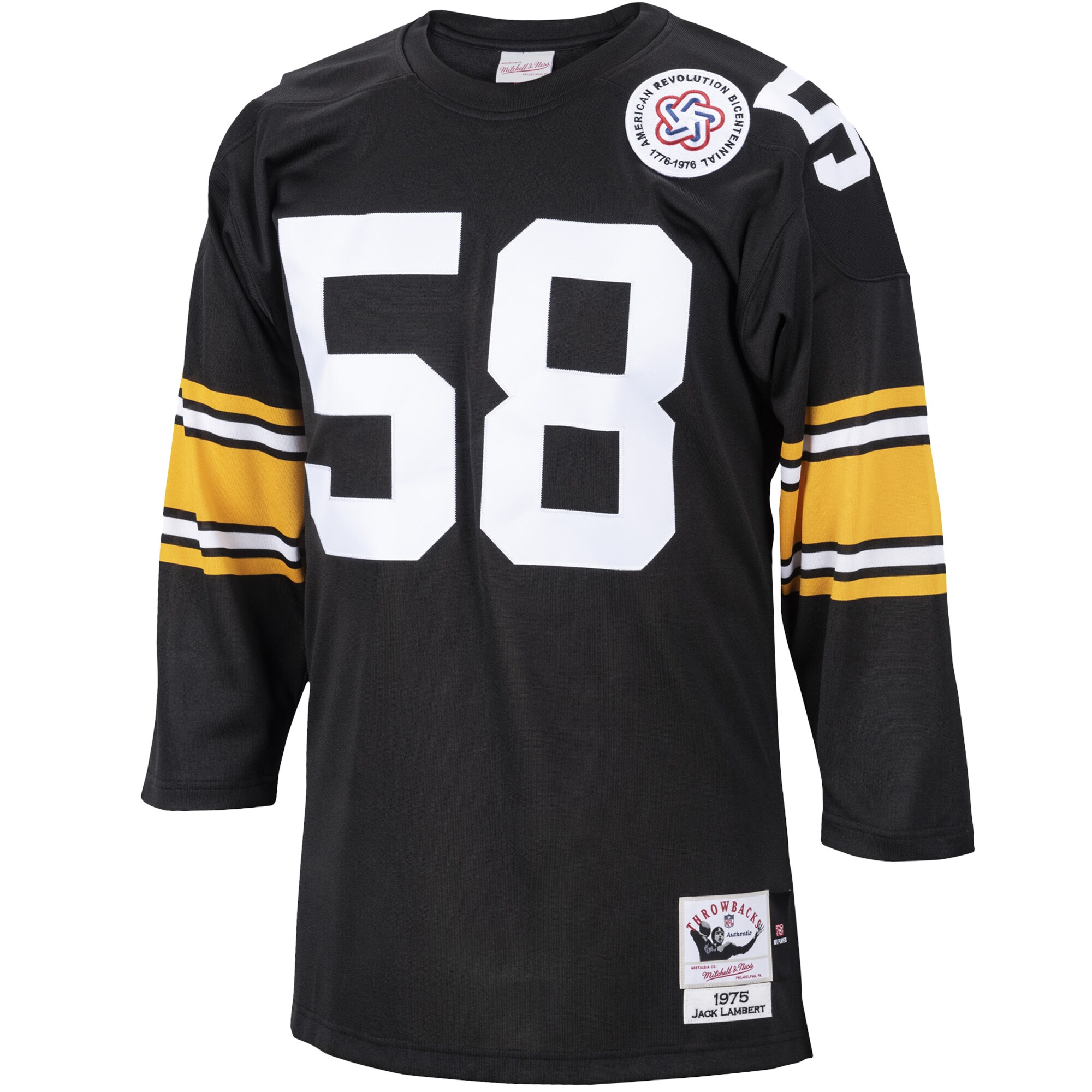 Men's Pittsburgh Steelers 1975 Jack Lambert Mitchell & Ness Black Throwback Retired Player Jersey JS5027 nicesnker - Image 2