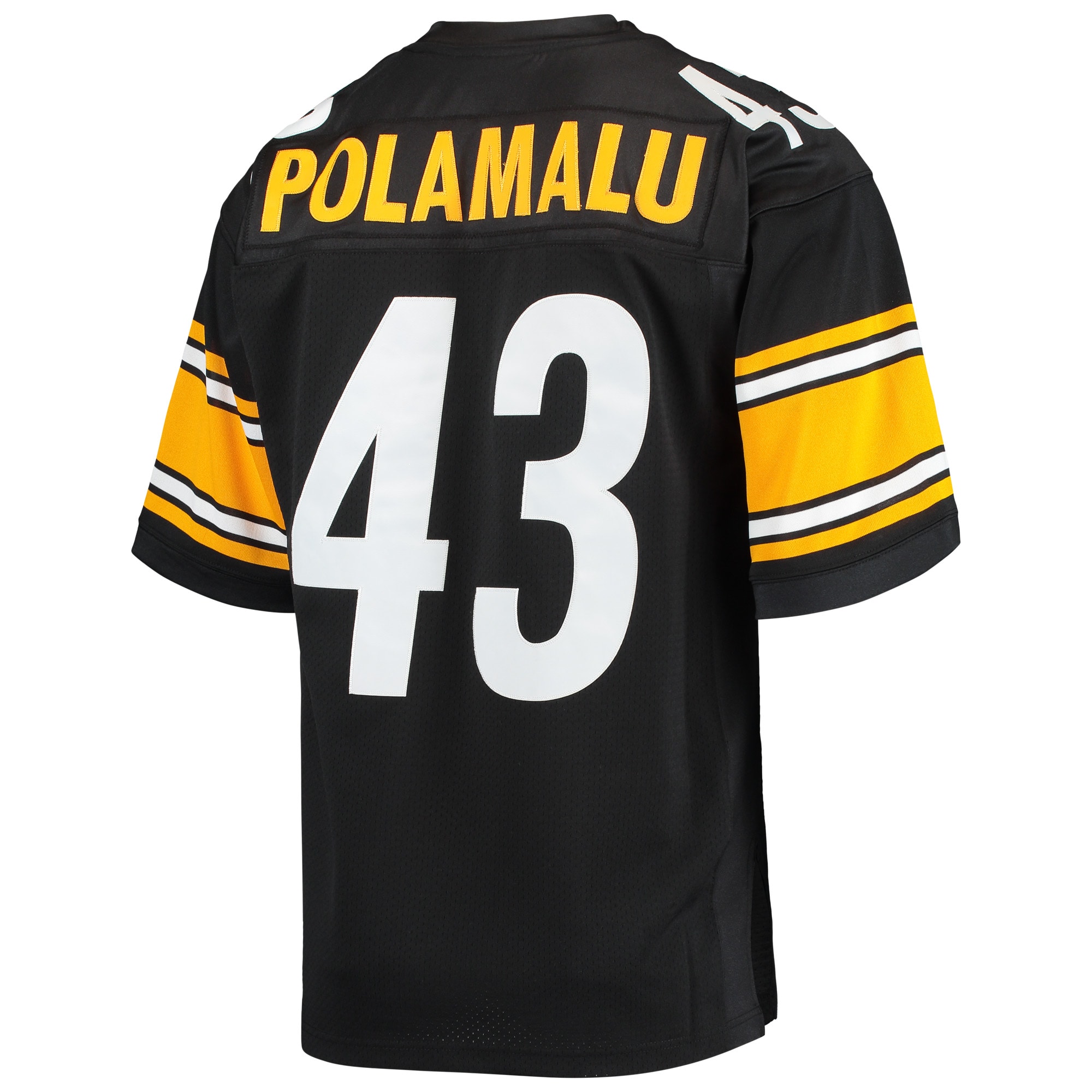 Men's Pittsburgh Steelers 2007 Troy Polamalu Mitchell & Ness Black Throwback Retired Player Jersey JS6425 nicesnker - Image 3