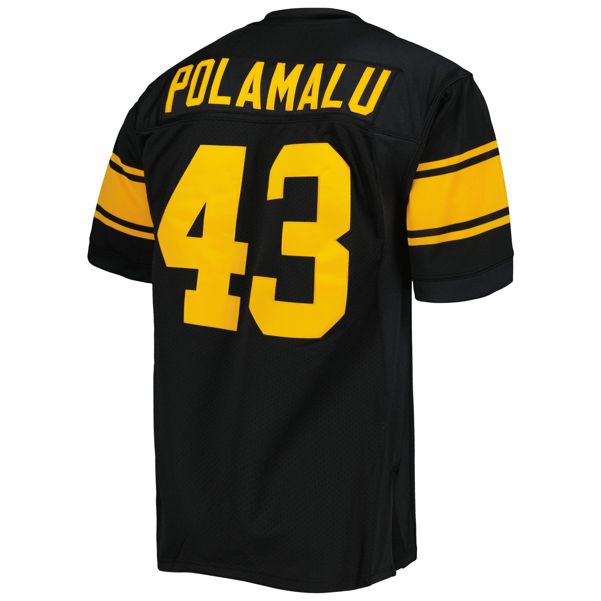 Men's Pittsburgh Steelers 2008 Troy Polamalu Mitchell & Ness Black Throwback Retired Player Jersey JS9531 nicesnker - Image 3