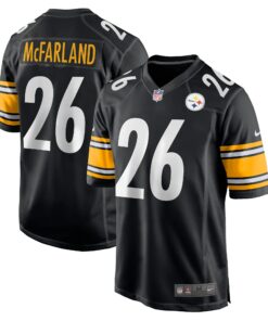 Men's Pittsburgh Steelers Anthony McFarland Jr. Black Game Player Jersey JS6651 nicesnker