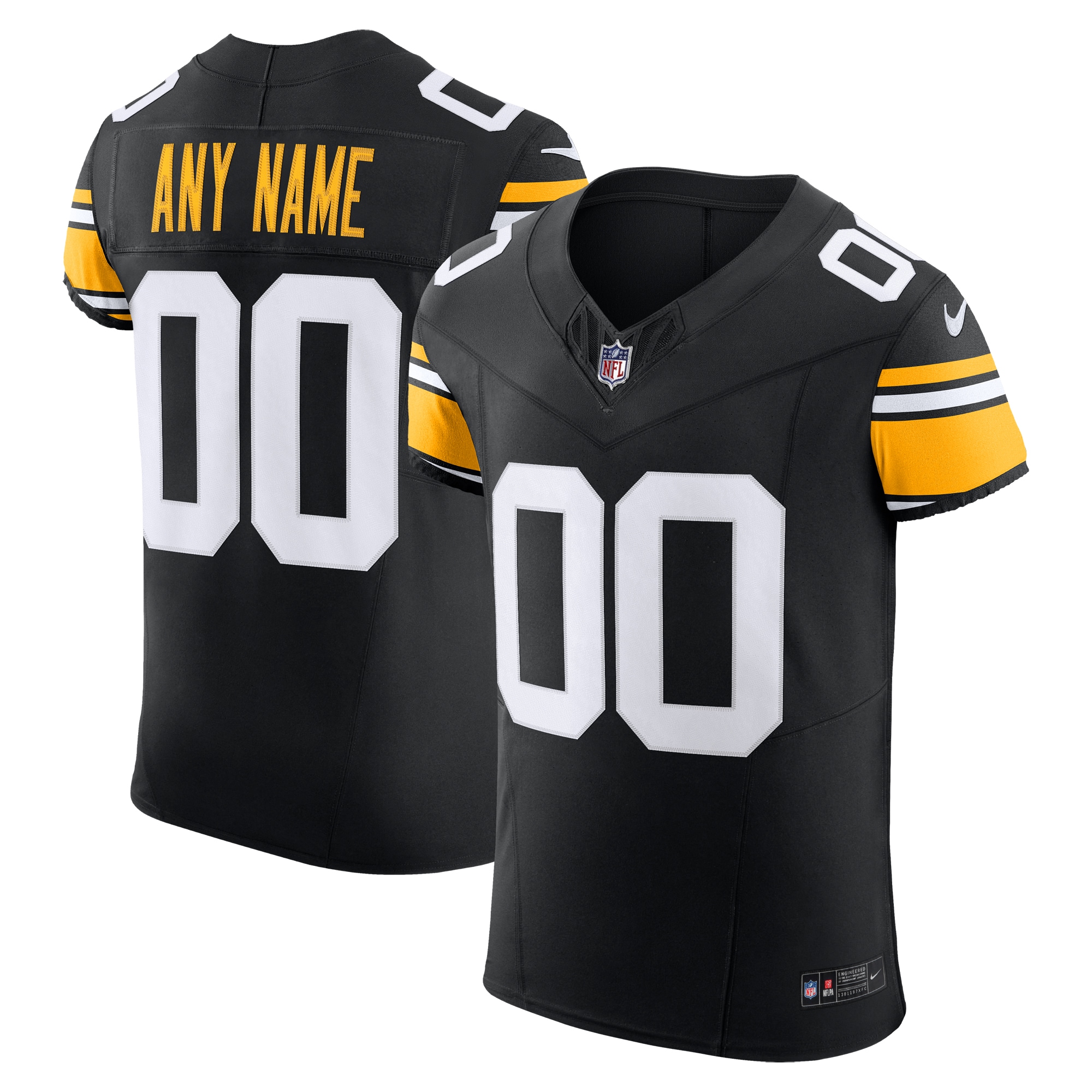 Men's Pittsburgh Steelers Black Vapor F.U.S.E. Elite Custom Jersey JS5223 nicesnker
