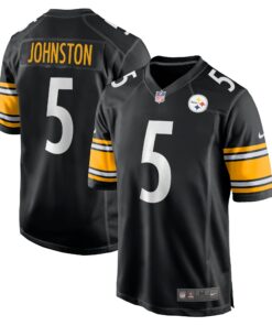 Men's Pittsburgh Steelers Cameron Johnston Black Game Jersey JS5992 nicesnker