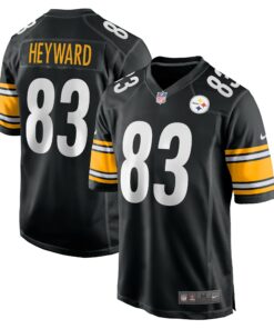 Men's Pittsburgh Steelers Connor Heyward Black Game Player Jersey JS2619 nicesnker