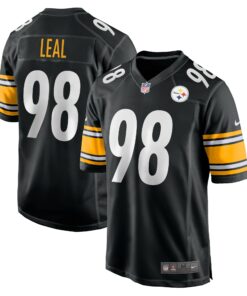 Men's Pittsburgh Steelers DeMarvin Leal Black Game Player Jersey JS5407 nicesnker