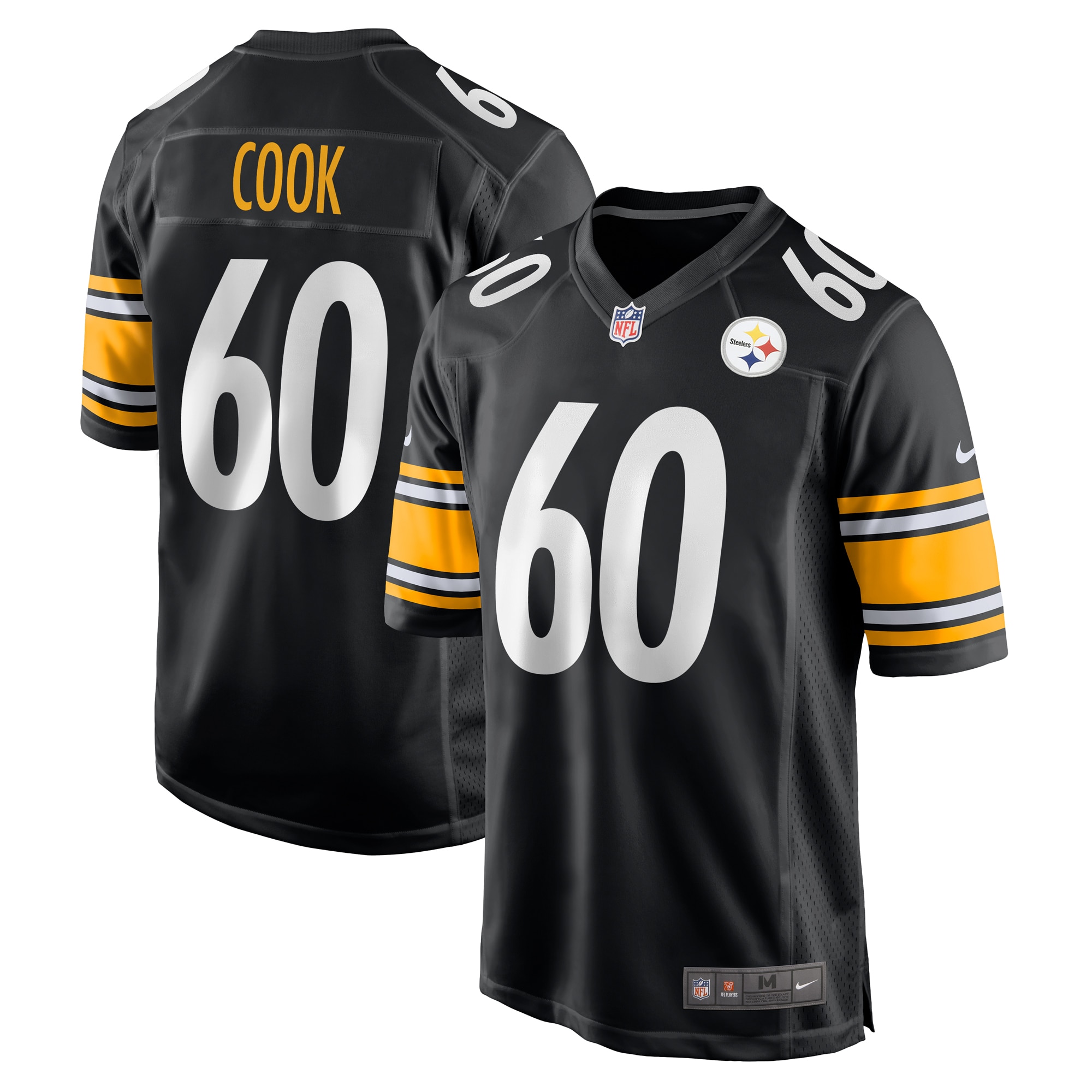 Men's Pittsburgh Steelers Dylan Cook Black Game Jersey JS4464 nicesnker