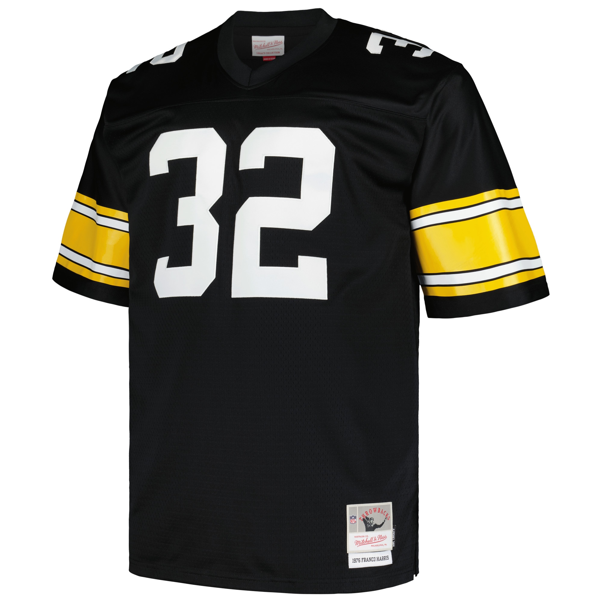 Men's Pittsburgh Steelers Franco Harris Mitchell & Ness Black Big & Tall 1976 Legacy Retired Player Jersey JS4025 nicesnker - Image 2