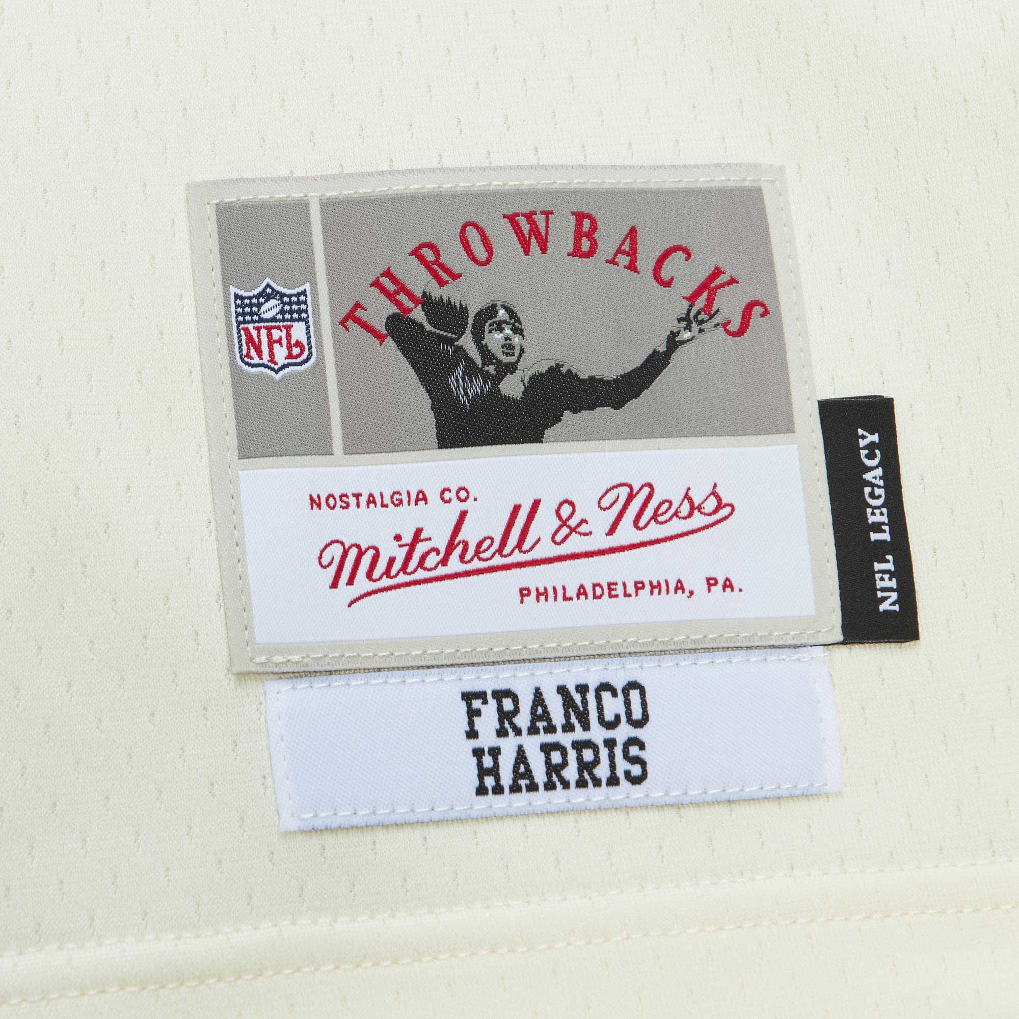 Men's Pittsburgh Steelers Franco Harris Mitchell & Ness Cream Chainstitch Legacy Jersey JS9815 nicesnker - Image 5