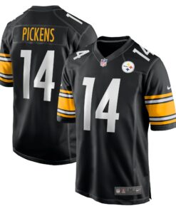 Men's Pittsburgh Steelers George Pickens Black Game Player Jersey JS7565 nicesnker