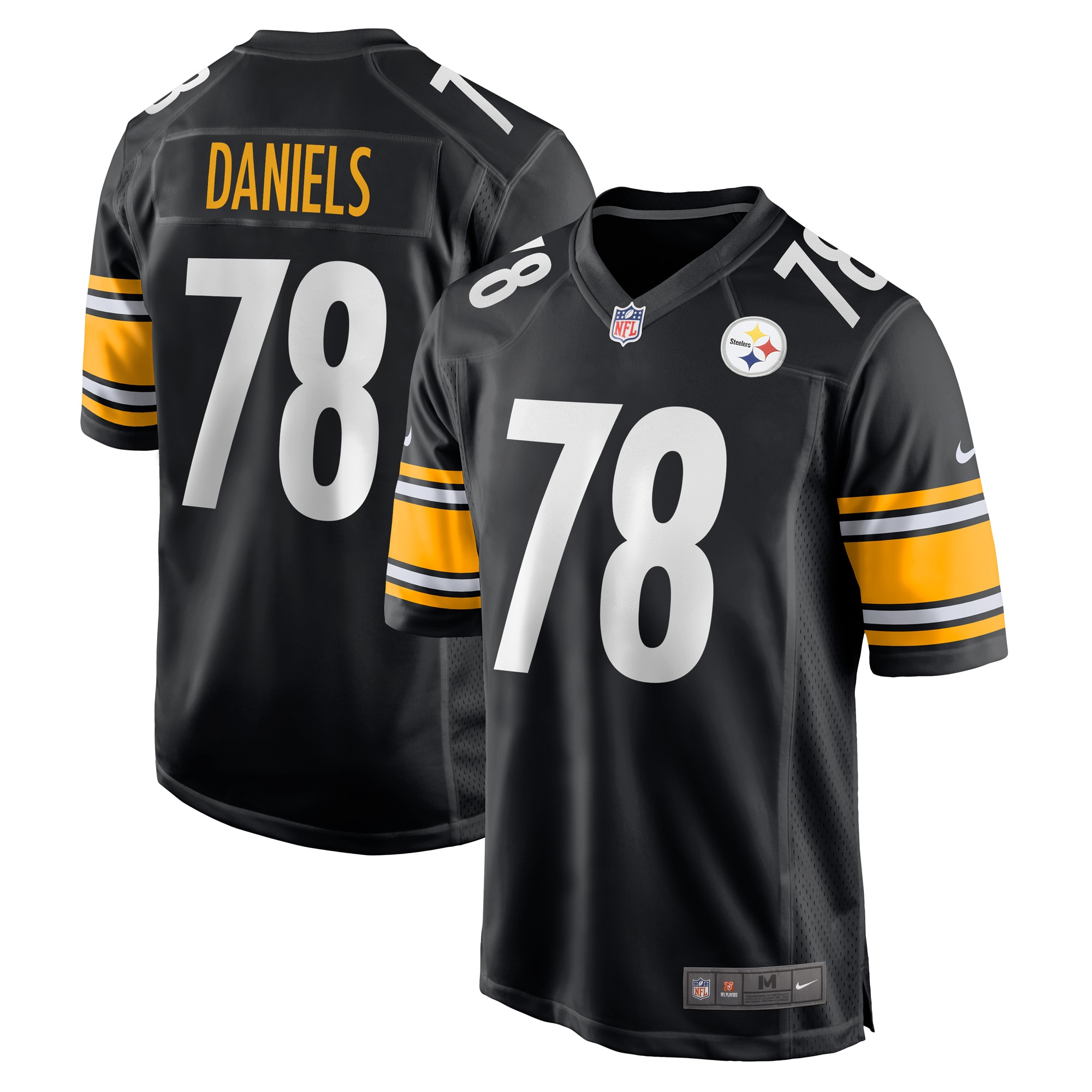 Men's Pittsburgh Steelers James Daniels Black Game Player Jersey JS5052 nicesnker