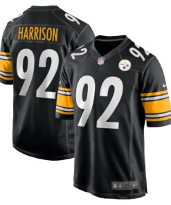 Men's Pittsburgh Steelers James Harrison Black Retired Game Jersey JS4091 nicesnker