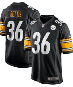 Men's Pittsburgh Steelers Jerome Bettis Black Retired Player Game Jersey JS2808 nicesnker