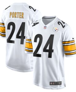 Men's Pittsburgh Steelers Joey Porter Jr. White Away Game Jersey JS1850 nicesnker