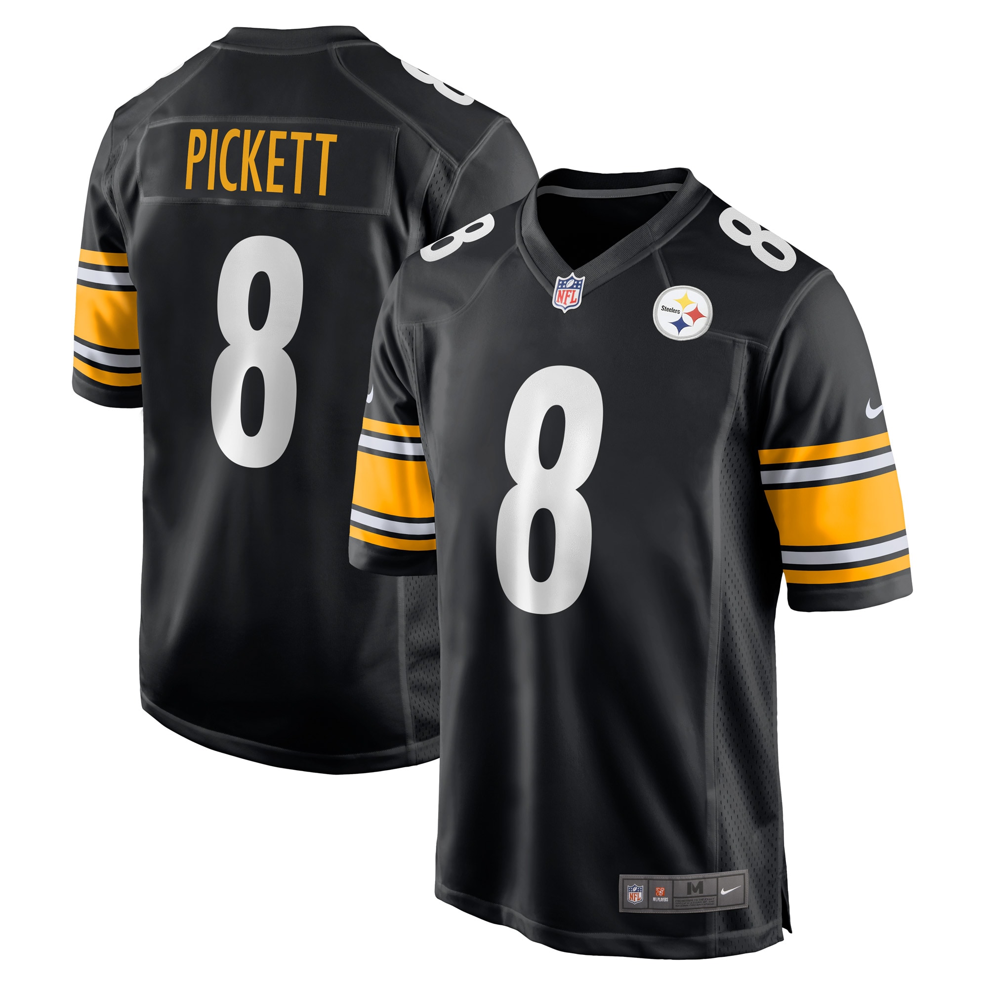 Men's Pittsburgh Steelers Kenny Pickett Black Player Game Jersey JS2506 nicesnker