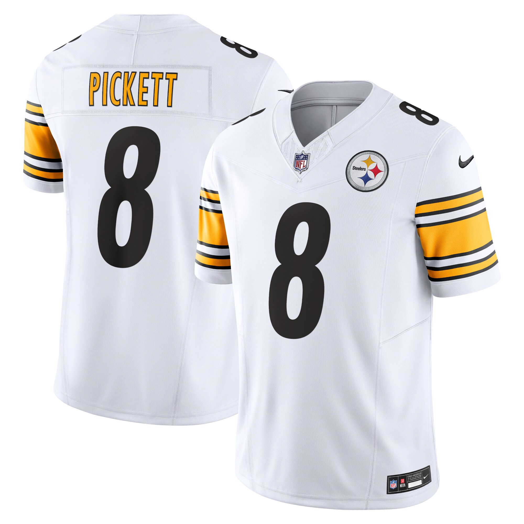 Men's Pittsburgh Steelers Kenny Pickett White Vapor F.U.S.E. Limited Jersey JS1296 nicesnker