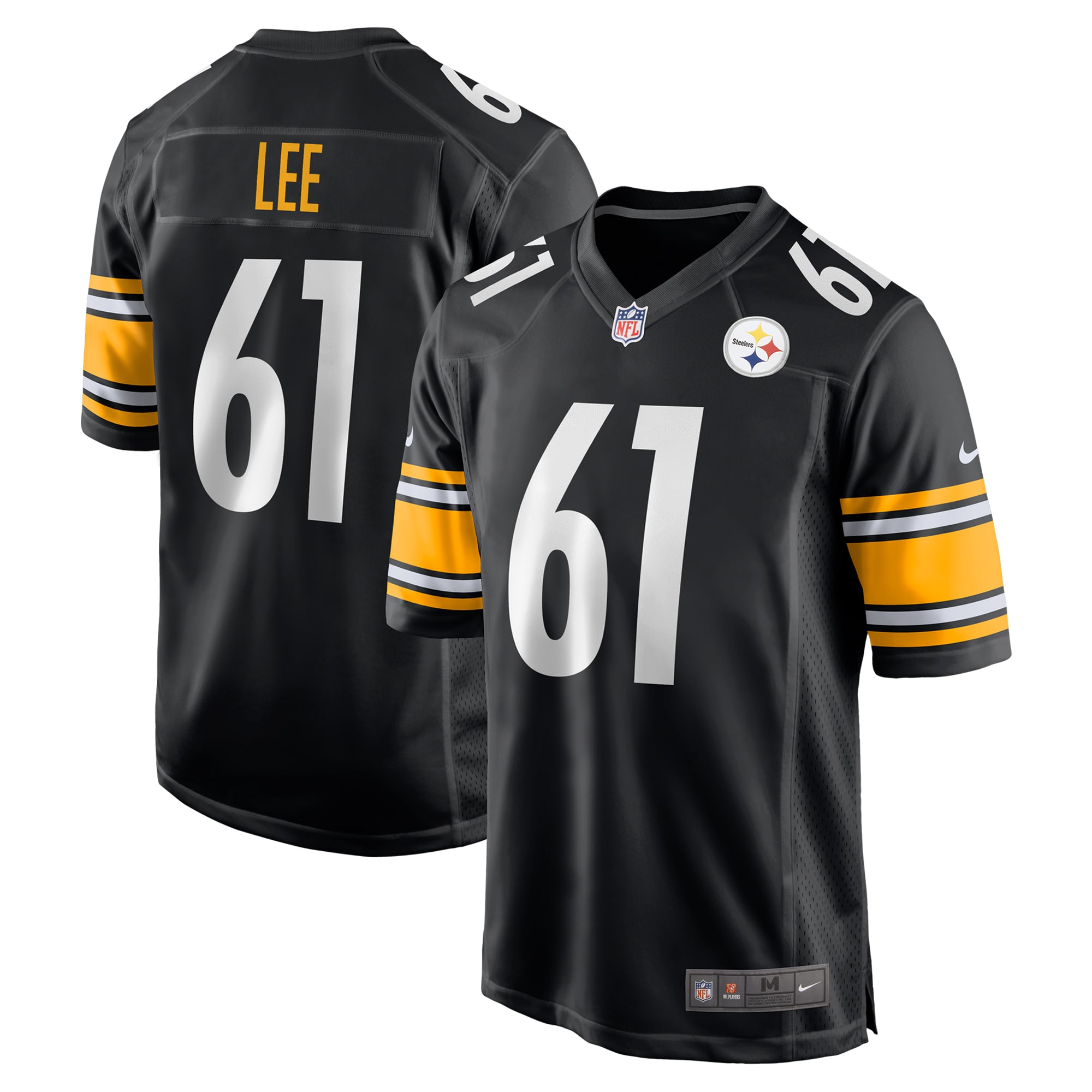 Men's Pittsburgh Steelers Logan Lee Black Game Jersey JS9315 nicesnker