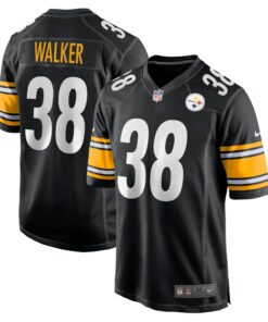 Men's Pittsburgh Steelers Mykal Walker Black Team Game Jersey JS7694 nicesnker