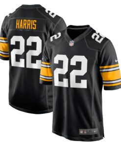 Men's Pittsburgh Steelers Najee Harris Black Home Player Game Jersey JS1640 nicesnker