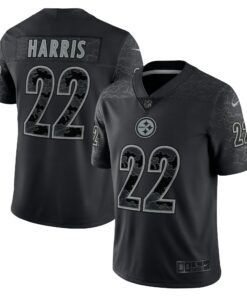 Men's Pittsburgh Steelers Najee Harris Black RFLCTV Limited Jersey JS7094 nicesnker