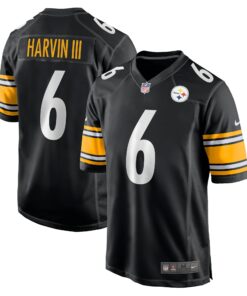 Men's Pittsburgh Steelers Pressley Harvin III Black Game Jersey JS3301 nicesnker