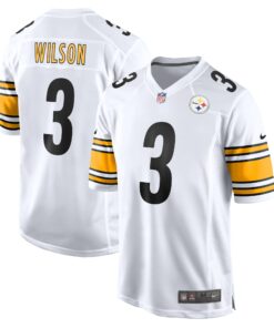 Men's Pittsburgh Steelers Russell Wilson White White Game Jersey JS7234 nicesnker