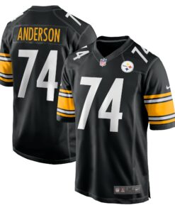 Men's Pittsburgh Steelers Spencer Anderson Black Game Jersey JS4451 nicesnker