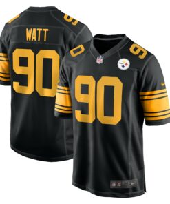 Men's Pittsburgh Steelers T.J. Watt Black Alternate Game Jersey JS8962 nicesnker