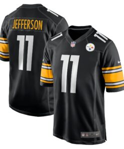 Men's Pittsburgh Steelers Van Jefferson Black Game Jersey JS9520 nicesnker