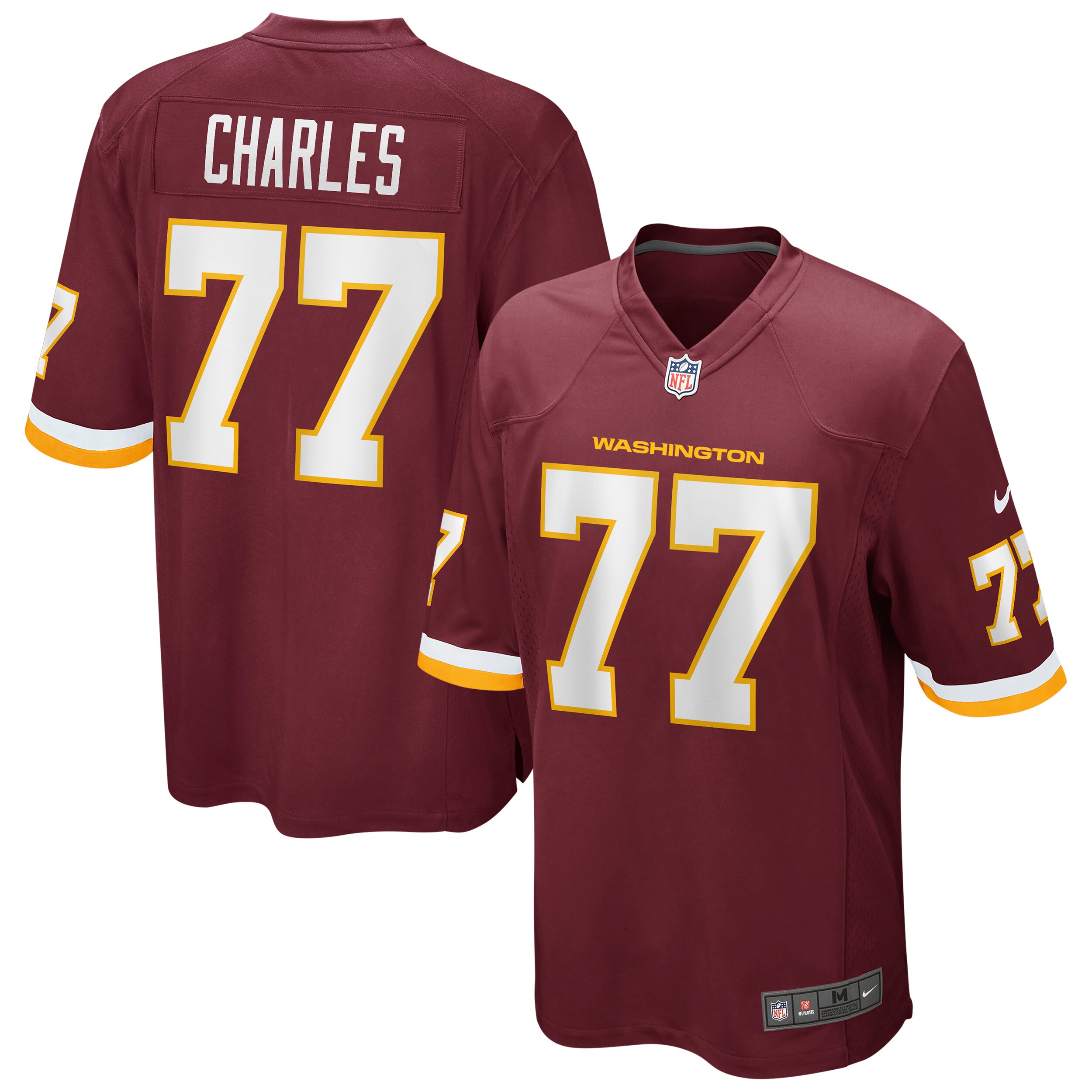 Men's Saahdiq Charles Washington Football Team Burgundy Game Player Jersey JS7791 nicesnker