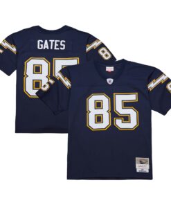 Men's San Diego Chargers Antonio Gates Mitchell & Ness Navy 2006 Legacy Jersey JS2616 nicesnker