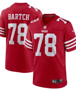 Men's San Francisco 49ers Ben Bartch Scarlet Game Jersey JS1610 nicesnker