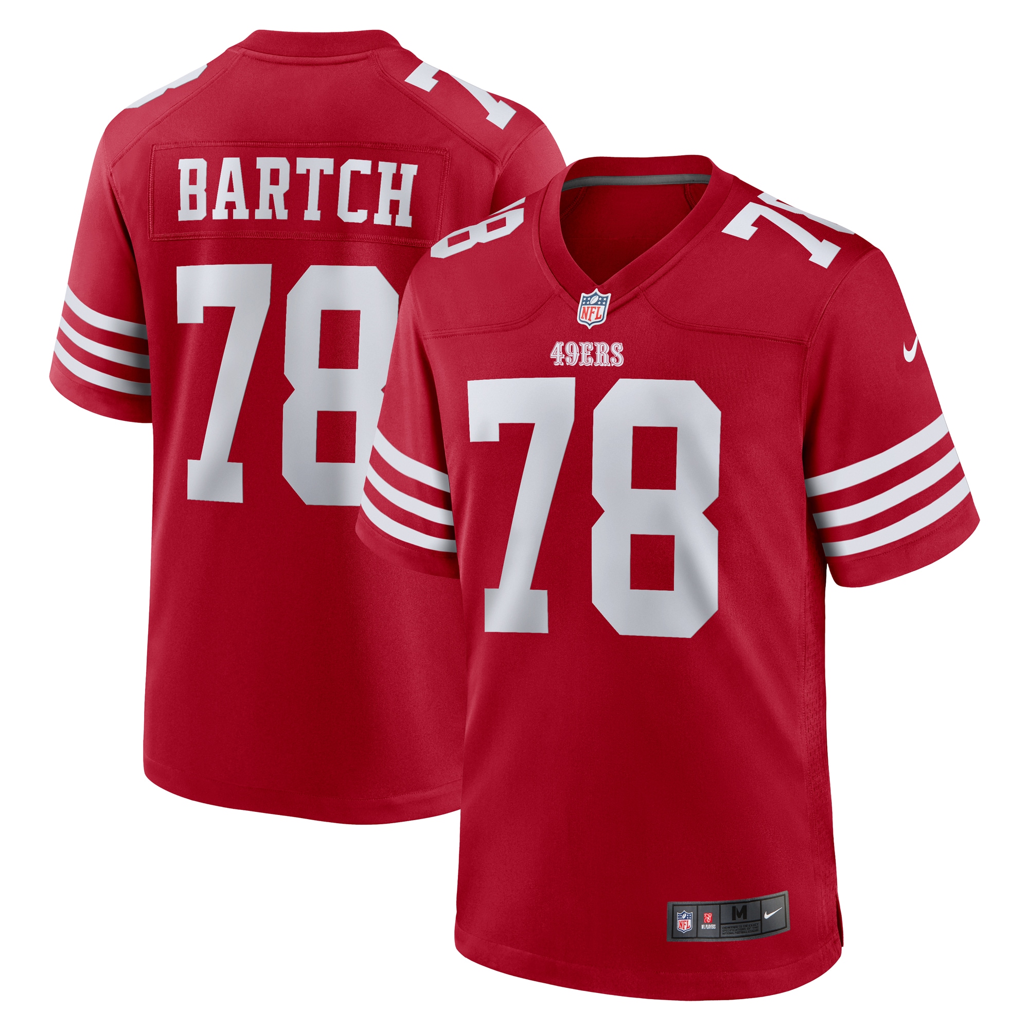 Men's San Francisco 49ers Ben Bartch Scarlet Game Jersey JS1610 nicesnker